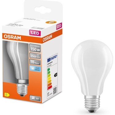 17W 2521 Lumen Kırık Beyaz Işık Ampul, E27 Duy