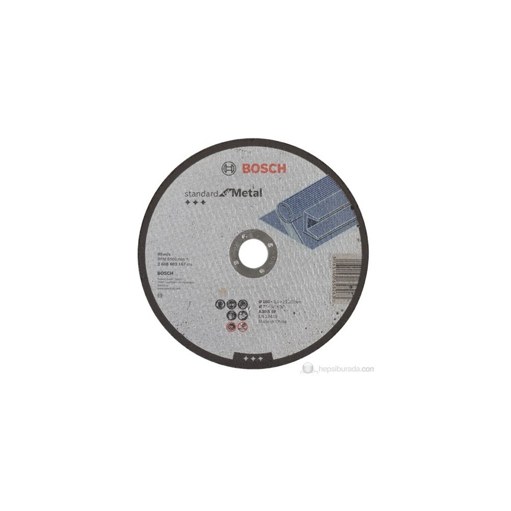 180 mm Çapında Düz Kesme Diski, 22,23 mm Uyum ile Yüksek Performans