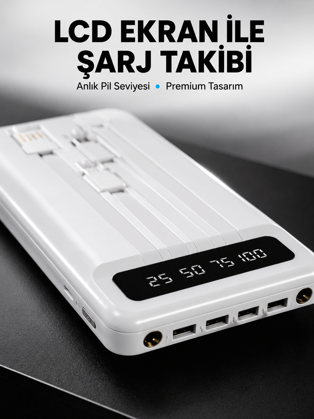 20.000mAh Taşınabilir Powerbank PD Teknolojili Çift USB Çıkışlı Yeni Nesil