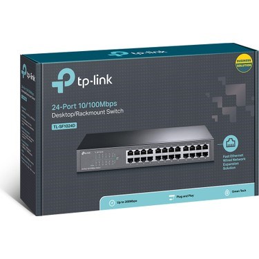 24 Port Çelik Kasa Rack Switch, 10-100 Mbps Hız