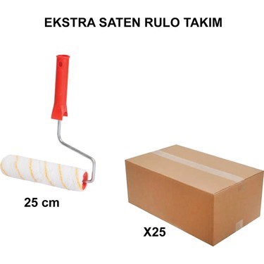 25 Adet Extra Saten Rulo Takım, 25 cm Yüksek Kalite