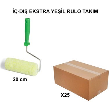 25 Adet Extra Yeşil Rulo Takım, 20CM Yüksek Kalite
