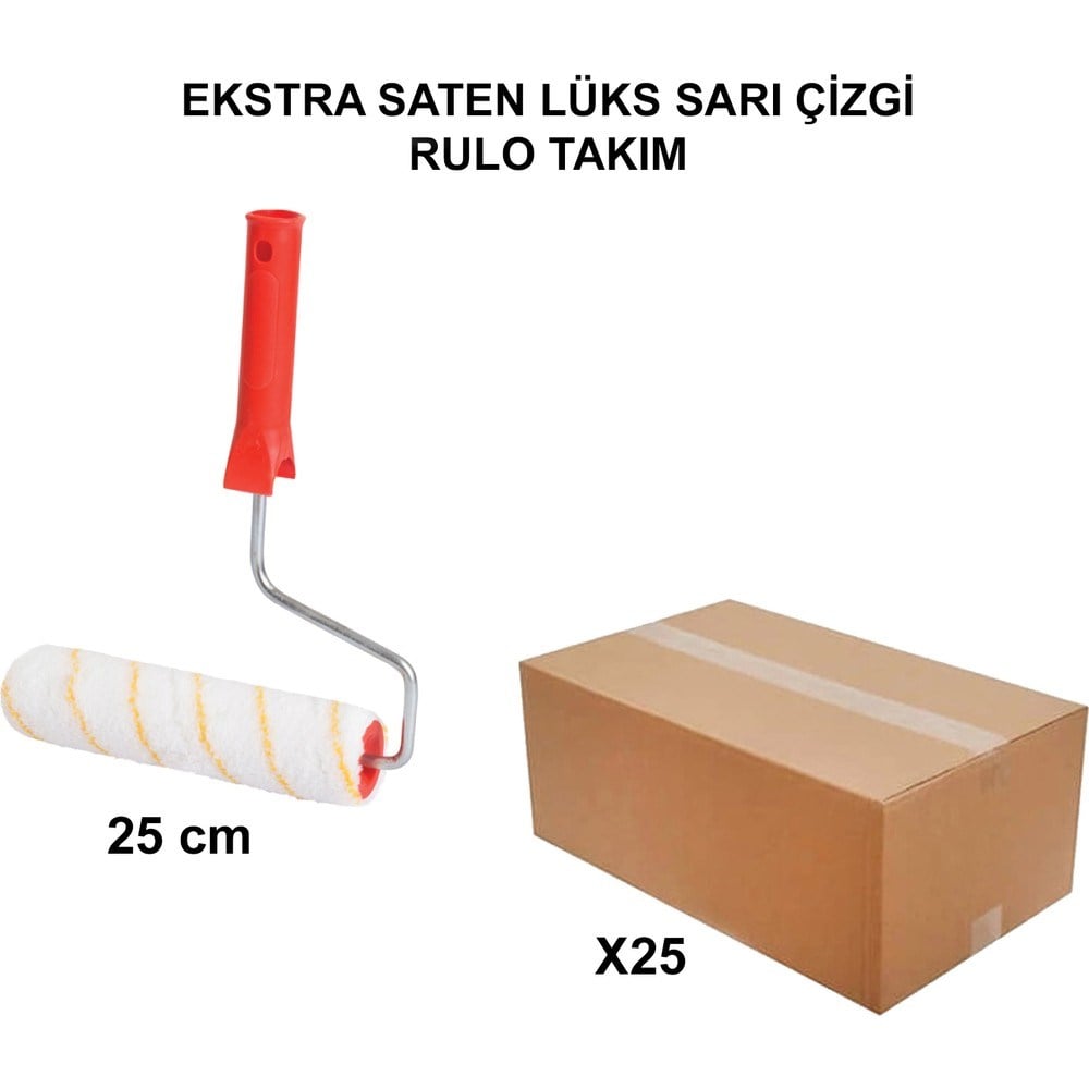 25 Cm 25 Adet Ekstra Saten Lüks Sarı Çizgi Rulo, Toptan