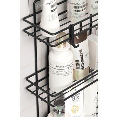 3 Katlı Banyo Rafı, Duş Şampuanlık ve Duvar Düzenleyici Özellikleri ile