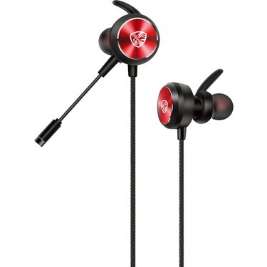 3.5mm Mikrofonlu Kulakiçi Kulaklık, Kırmızı Renk ve Esnek Tasarım
