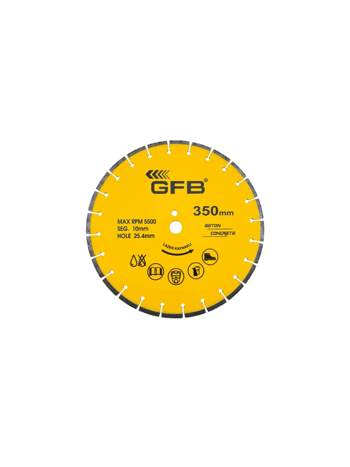 300x25.4x10mm Beton Kesme Testere Lazer Kaynaklı GFB2368
