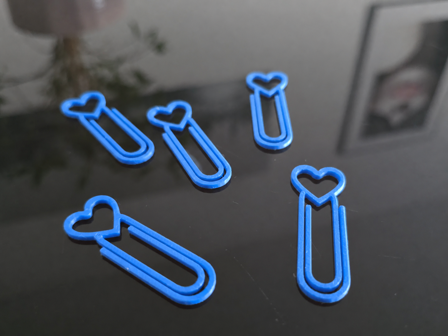 3D Baskı Kalp Figürlü Ataç - 10lu Set - Mavi