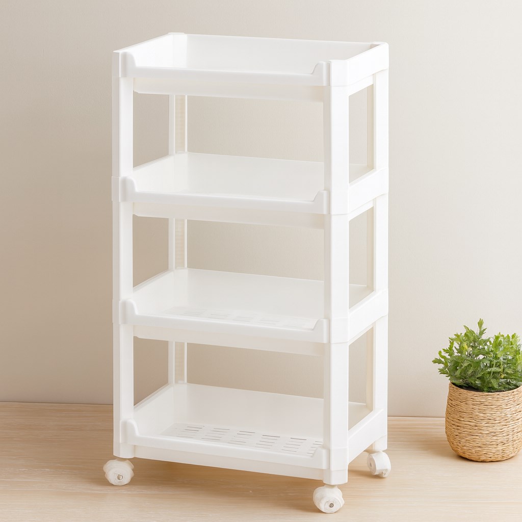 4 Katlı Tekerlekli Sepet Organizer 355x220x670 mm