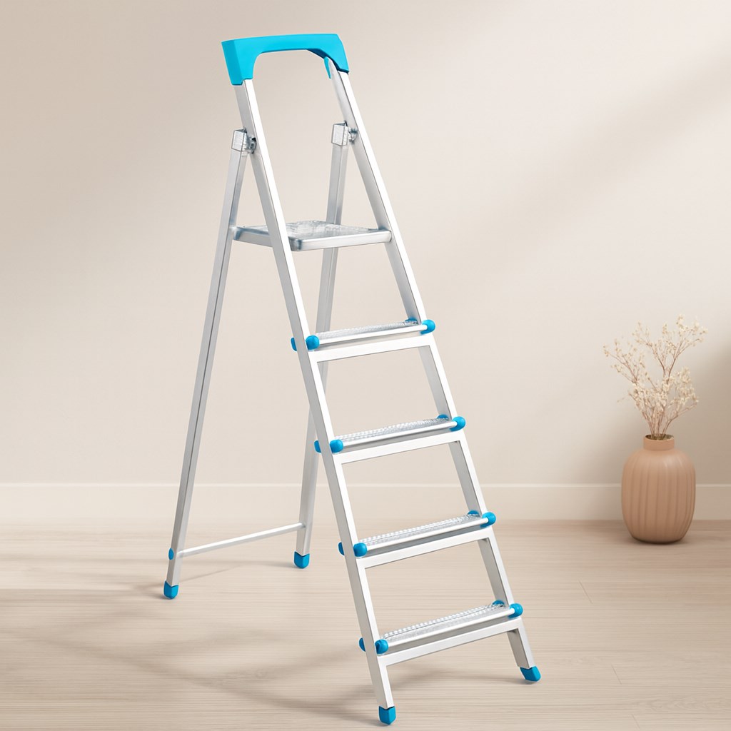 4+1 Basamaklı Metal Merdiven 105 cm 120 kg