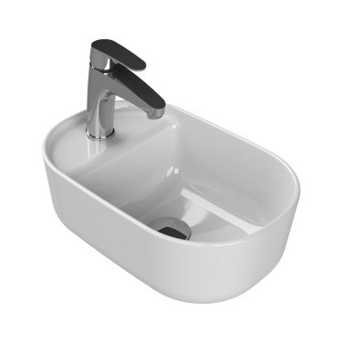 42x28 cm Turkuaz Seramik Tezgah Üstü Lavabo