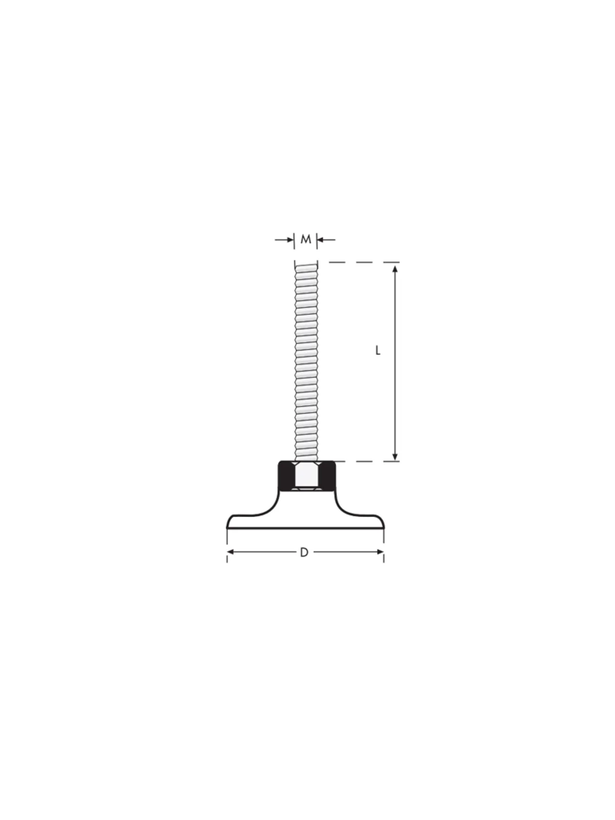 45 mm M12x40 Rotil Ayak Alt