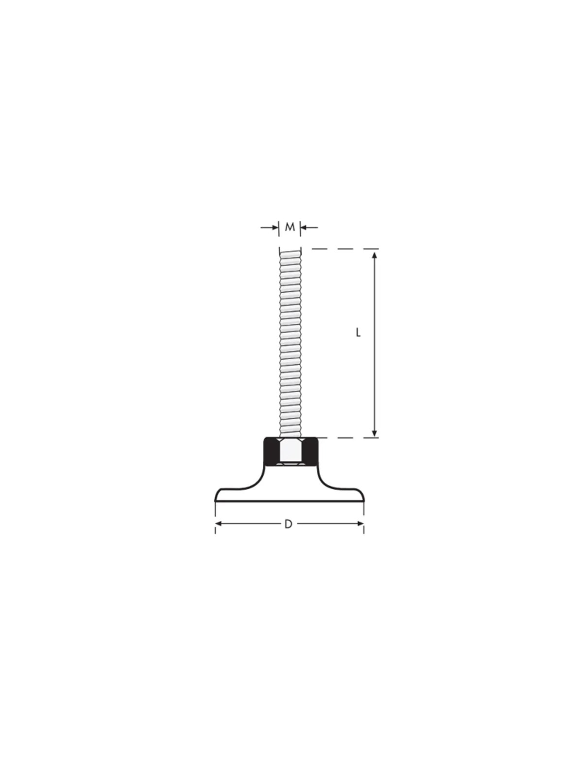 45 mm M12x40 Rotil Ayak Alt