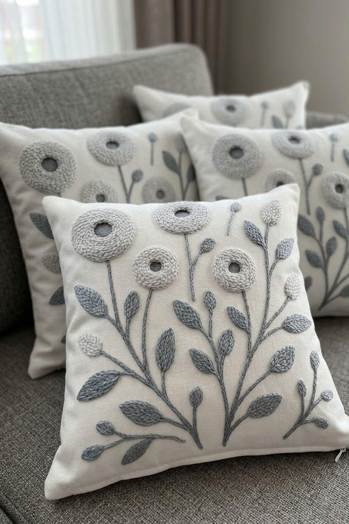 4lü Kırlent Kılıfı, Dijital Baskılı Çift Taraflı Kırlent Kılıfı 45x45cm
