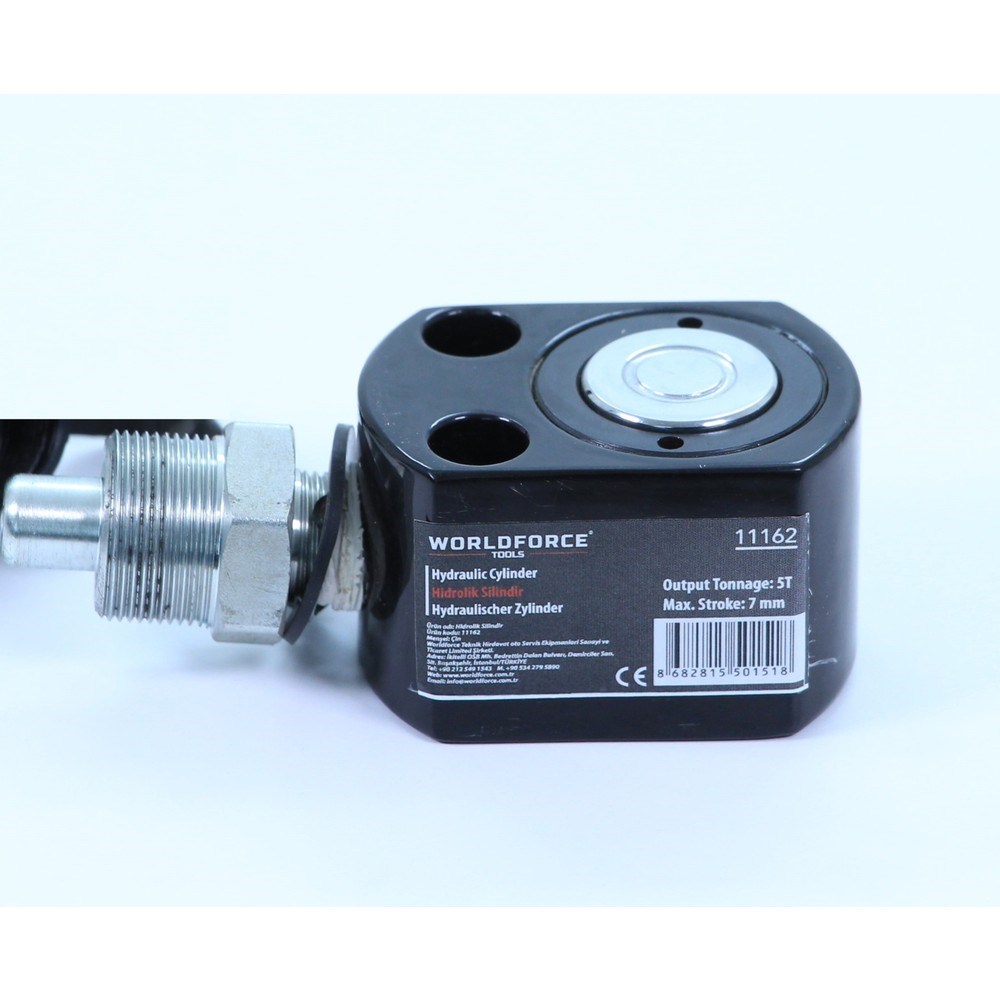 5 Ton Kapasiteye Sahip Yassı Hidrolik Silindir, 7 mm Strok Uzunluğu