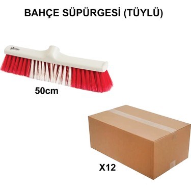 50 cm Tüylü Bahçe Süpürgesi, Toptan 12 Adet