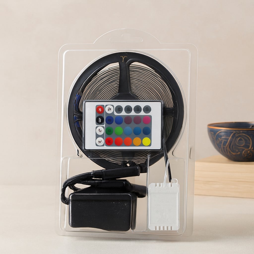 5m RGB Şerit LED (IP65) Kumandalı Adaptörlü SMD2835 54 LED/m