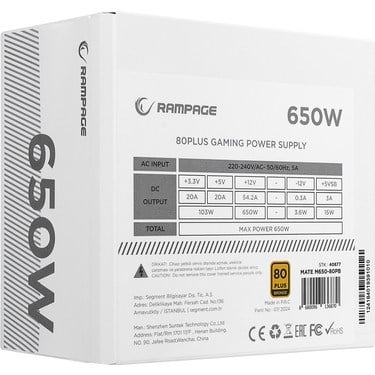 650W Modüler Güç Kaynağı, 12CM Fan ile Verimli Soğutma