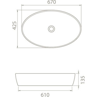 67 cm Mat Gri Lavabo, Modern ve Fonksiyonel