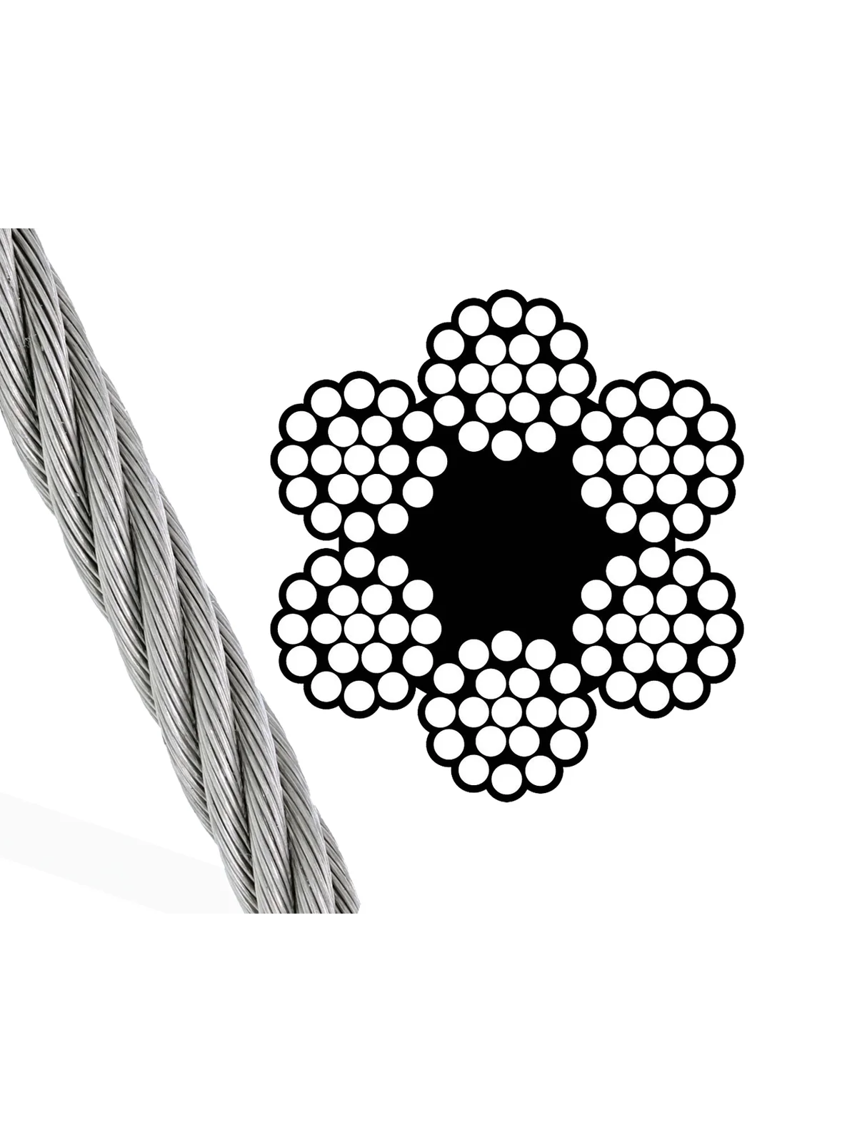 6X19 FC Kendir Özlü Çelik Halat 10 mm