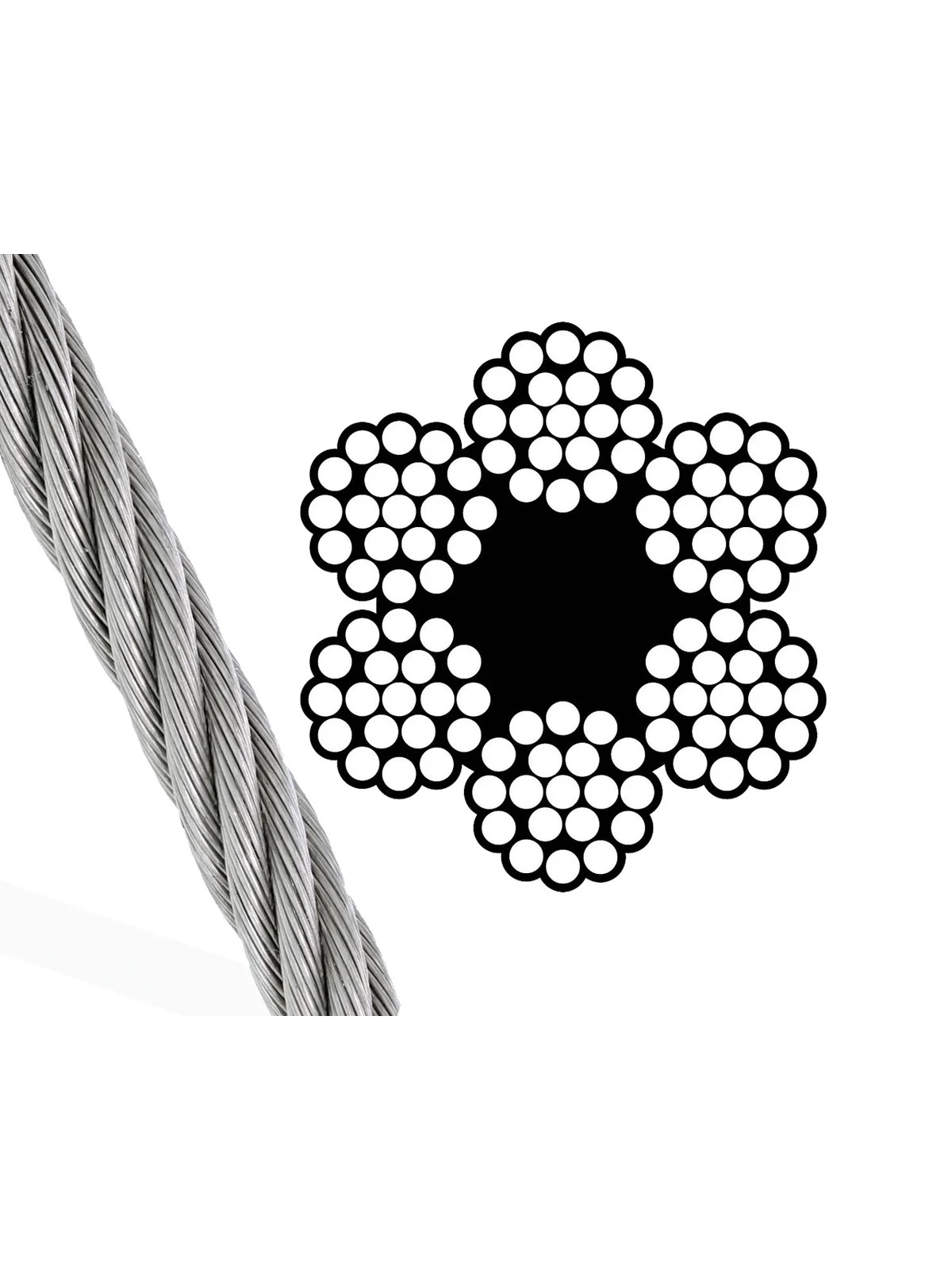 6X19 FC Kendir Özlü Çelik Halat 14 mm