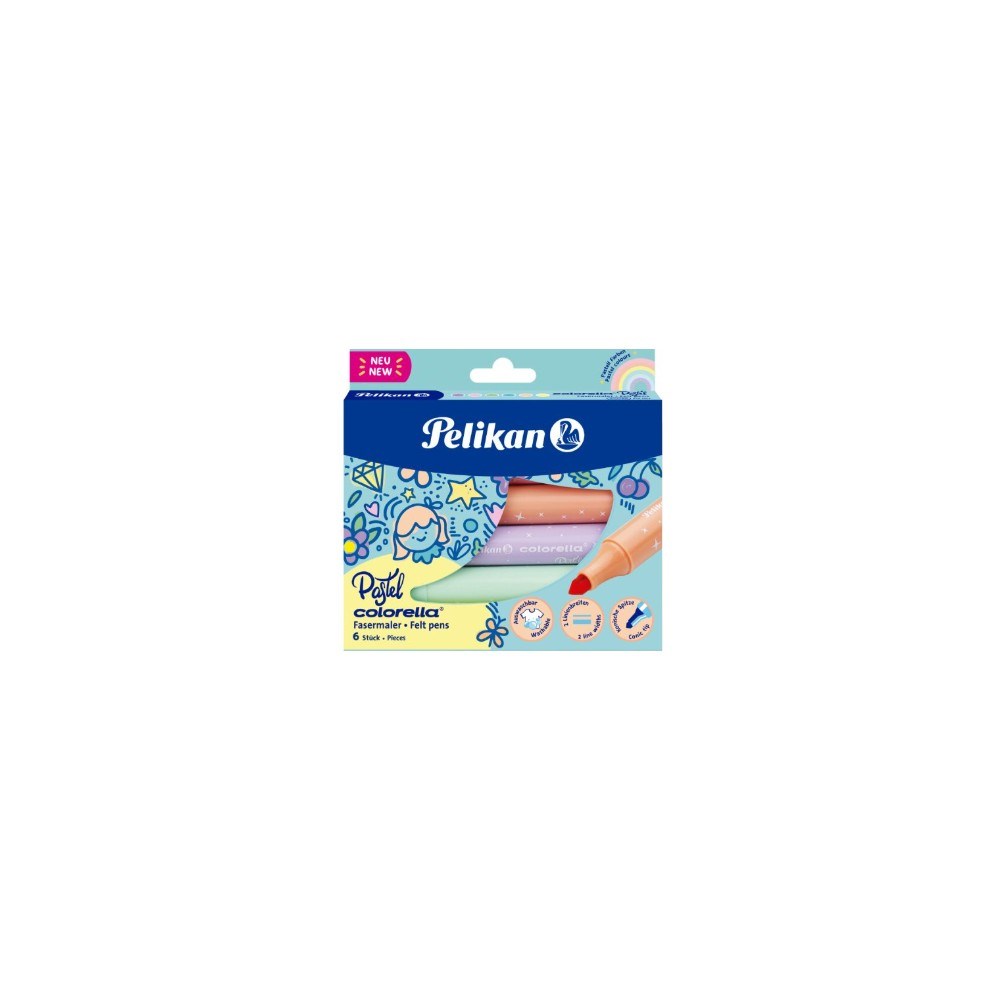 6'lı Pastel Jumbo Keçeli Kalem Seti