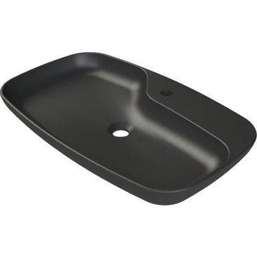 70 cm Mat Siyah Seramik Banyo Ürünü, Modern Görünüm