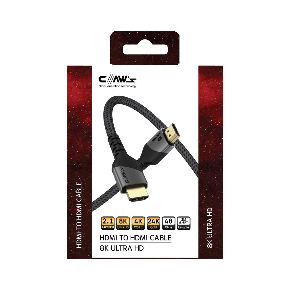 8K UHD HDMI 2.1 Kablo, 48 Gbps Hız ve Alüminyum Gövde ile
