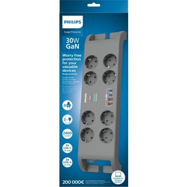 8'li Akım Korumalı Priz 2x Usb-A ve 2x Usb-C
