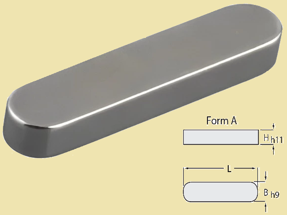 8x7x55 A Tipi Kama - DIN 6885