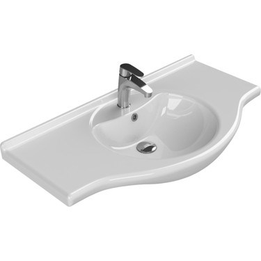 95*50 cm Etajerli Lavabo, Turkuaz Seramik