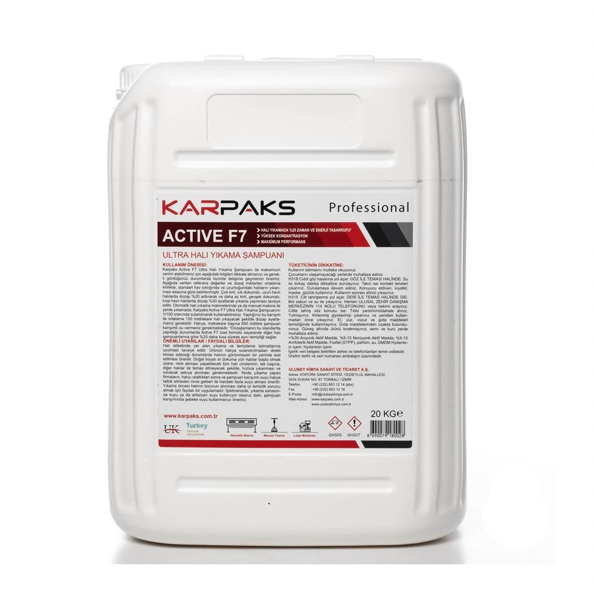 Actıve F7 Ultra Halı Yıkama Şampuanı 20kg