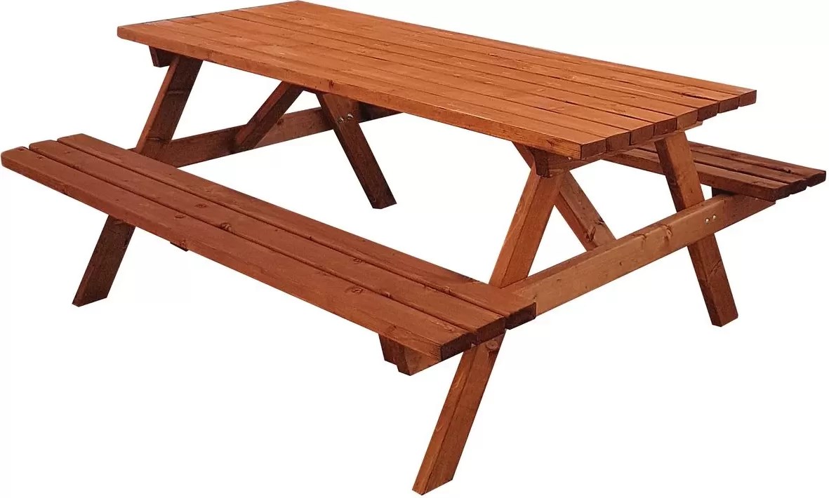 Ahşap Piknik Masası ? Ormancı Masası (6 Kişilik) | Teak Rengi