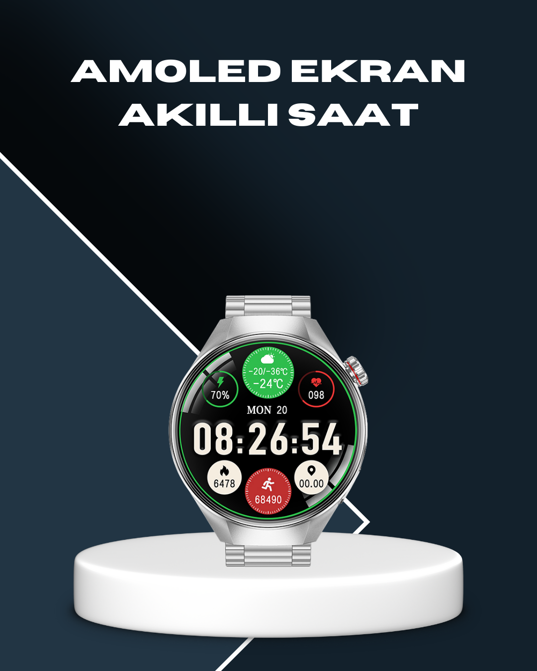 Akıllı Saat Bluetooth Görüşme Destekli – Spor, Sağlık ve Bildirim Özellikli