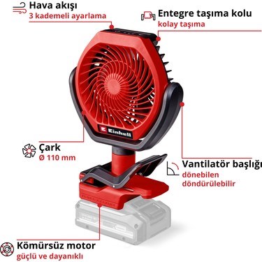 Akülü Vantilatör GC-CF 18/110, 3 Hız Ayarı ile