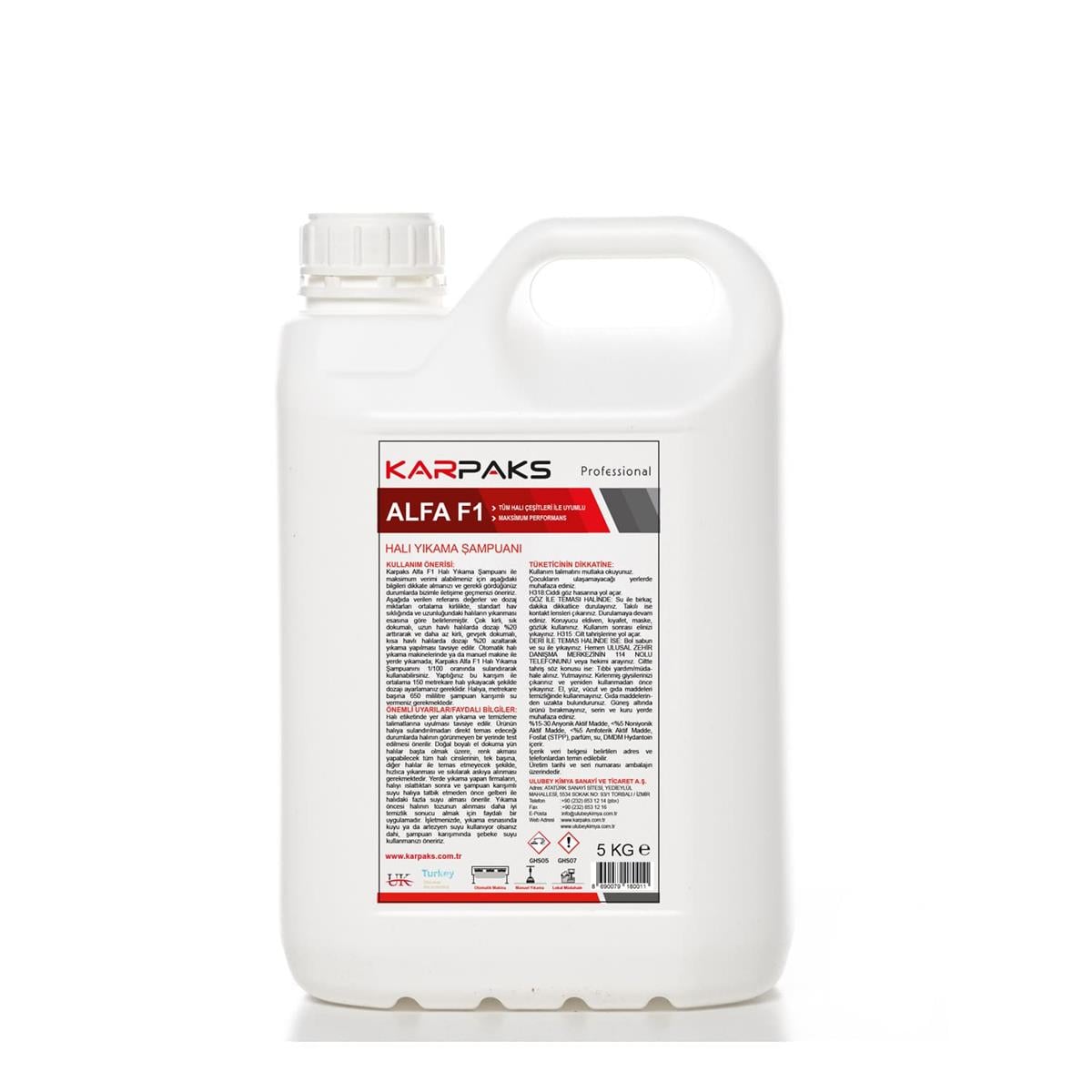 Alfa F1 Halı Yıkama Şampuanı 5 Kg