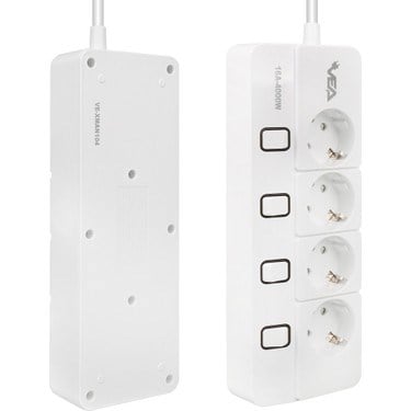 Anahtarlı 4'lü Grup Priz, 1.5 Metre, USB Girişli