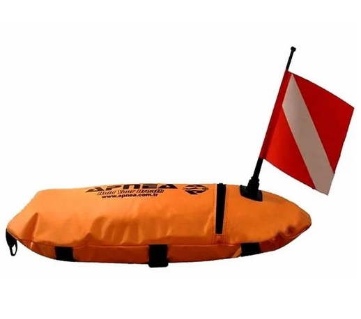 Apnea Torpedo Cordura Kumaş Kaplı 25m İpli Bayraklı Turuncu Şamandıra