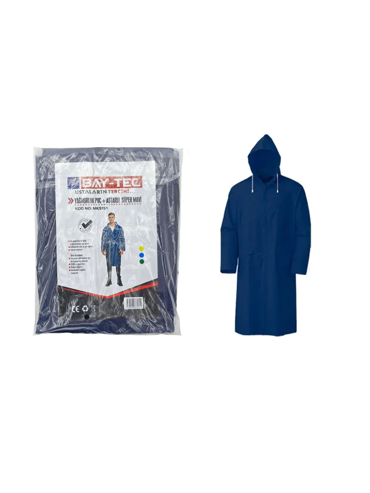 BAY-TEC MK5151 Süper Yağmurluk Astarlı Mavi 850gr