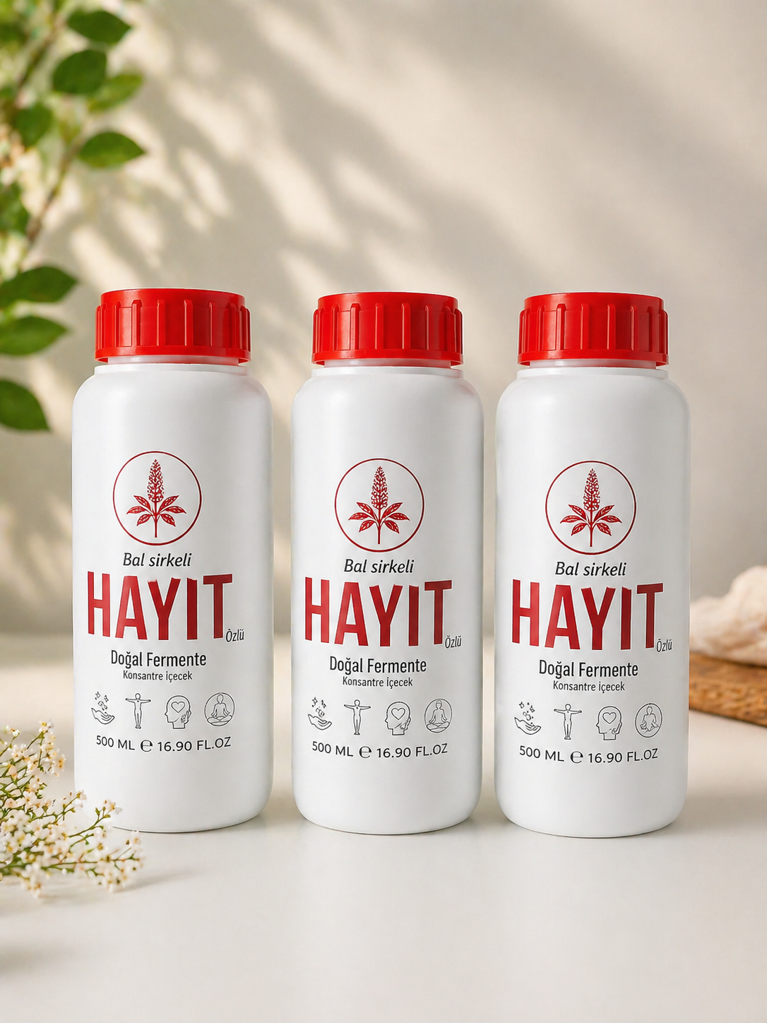 Bal Sirkeli Hayıt Özlü Doğal Fermente İçecek 500 ml Konsantre Bitkisel İçecek