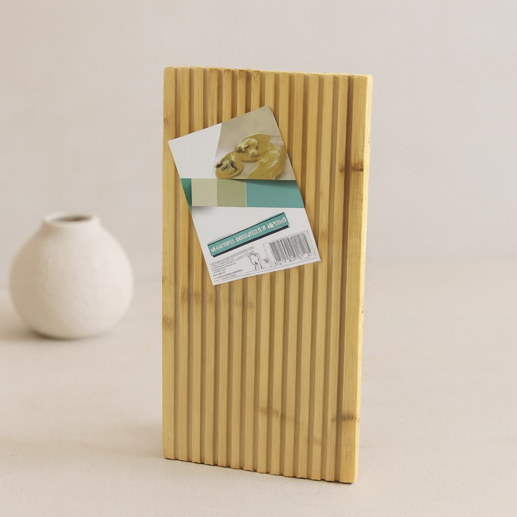 Bambu Servis Sunum Tahtası 17x39x1.5 cm - Çift Taraflı Düz & Kanallı