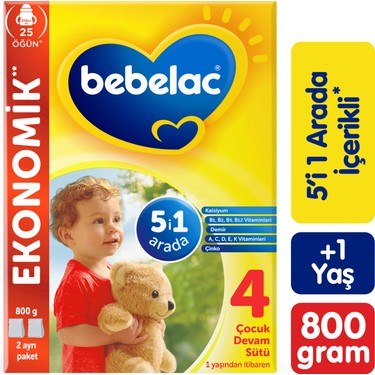 Bebekler için Devam Sütü, 1 Yaş ve Üzeri, 800 Gr