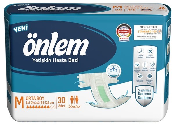 Belbantlı Yetişkin Hasta Bezi - M - 120 Adet, 4 Paket