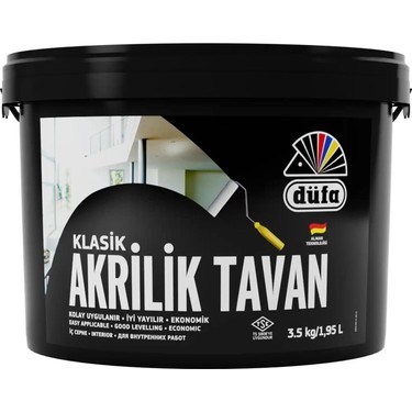 Beyaz tavan boyası, akrilik, 3,5 litre