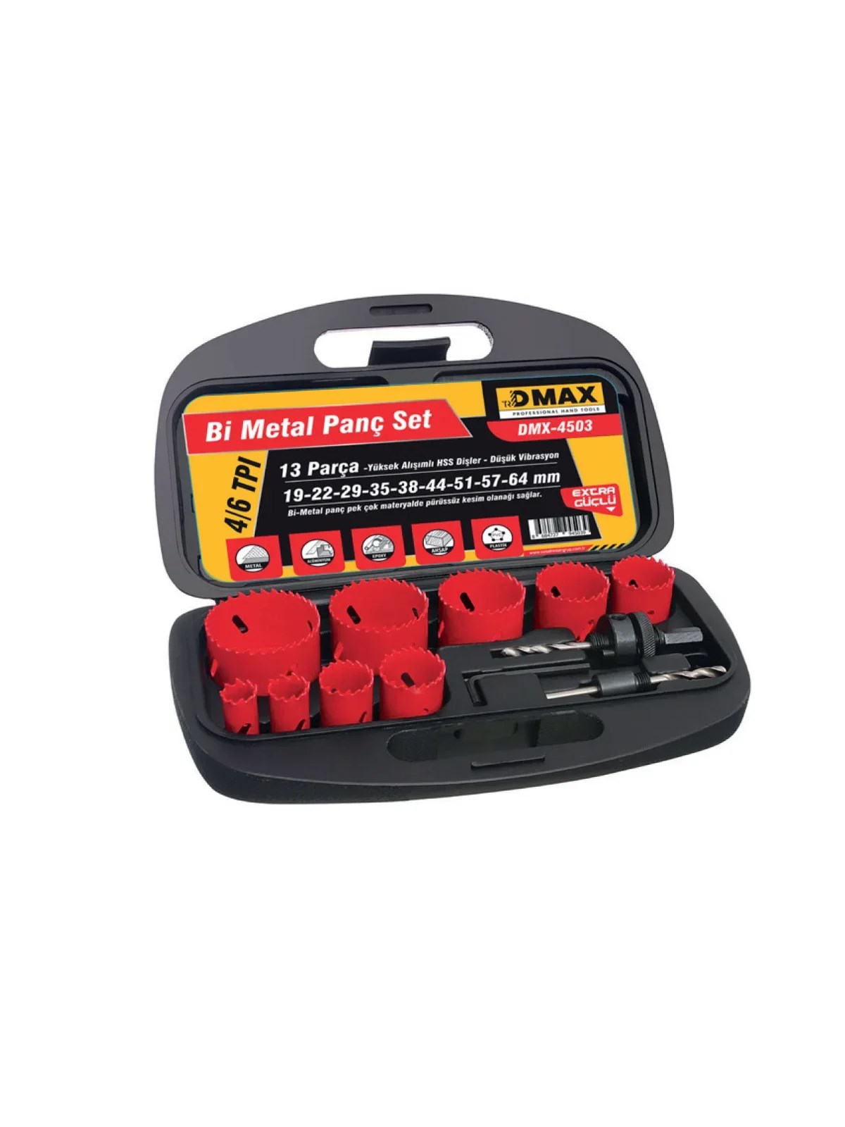 Bimetal Panç Delik Testere Seti 13 Parça DMX4503
