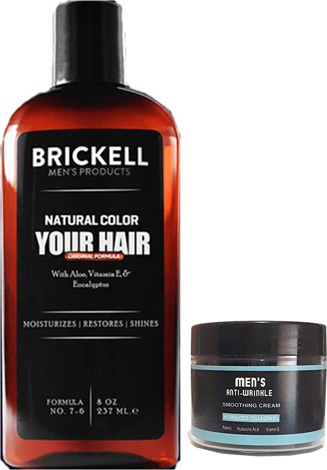Brickell Erkeklere Özel Gerçek Saç Ve Sakal Rengine Döndüren Şampuan Erkeklere Için  237 Ml X 2 Ad. Mens Yüz Bakım Kremi İle
