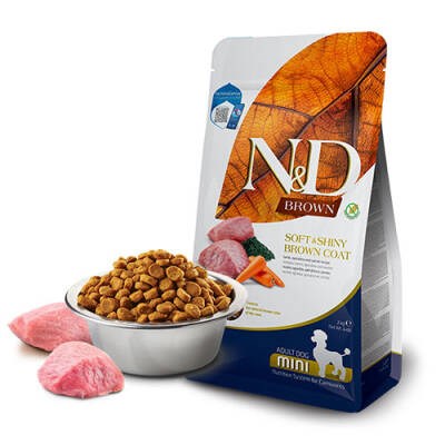 Brown Kuzu Etli Spirulina ve Havuçlu Küçük Irk Yetişkin Köpek Maması 2 Kg