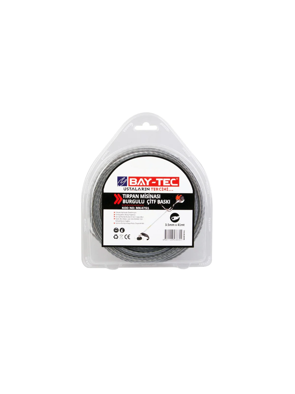 Burgulu Çift Baskı Tırpan Misinası 3.5 mm x 41 mt MK4751