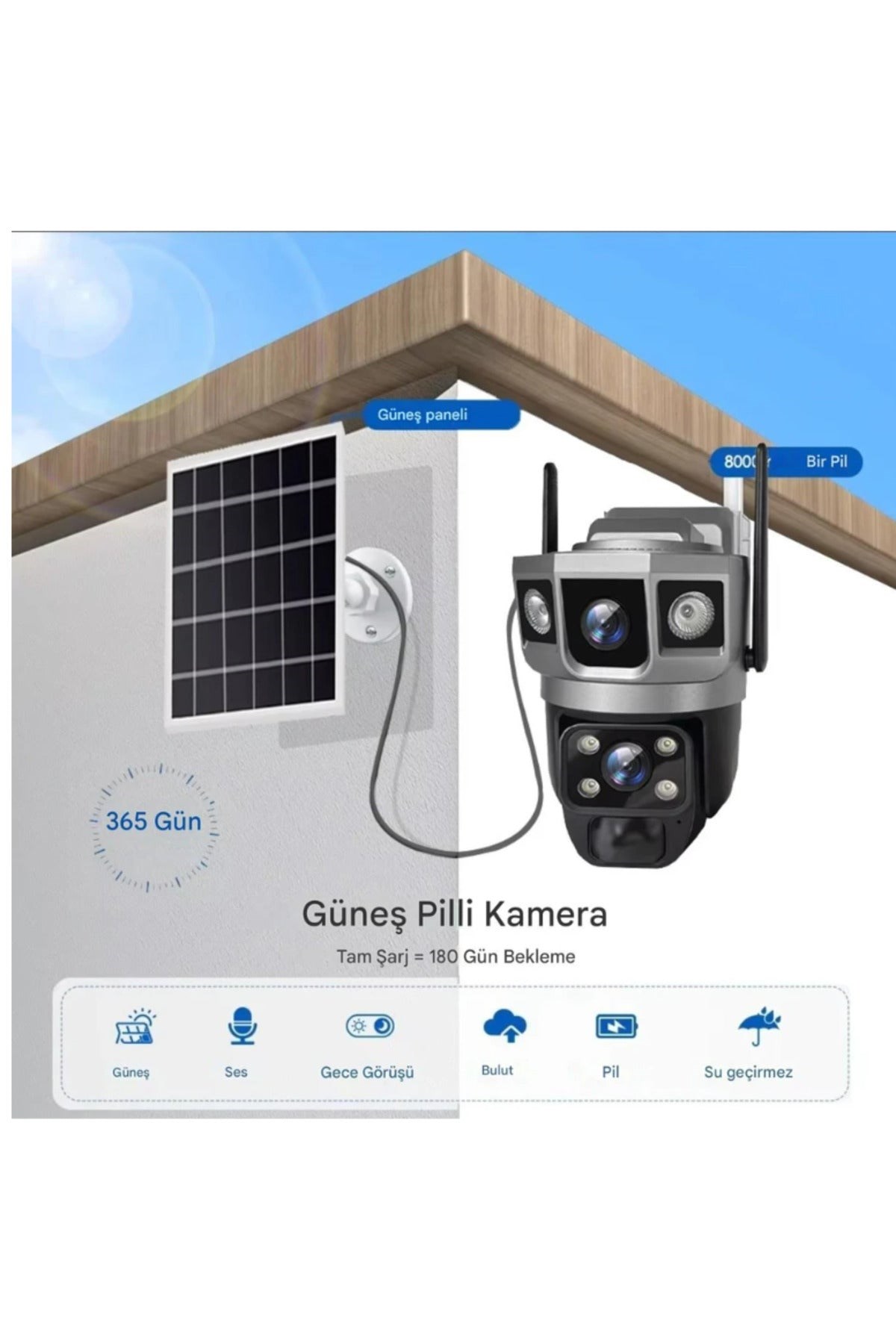 CMR51 V380 Solar Güvenlik Kamerası