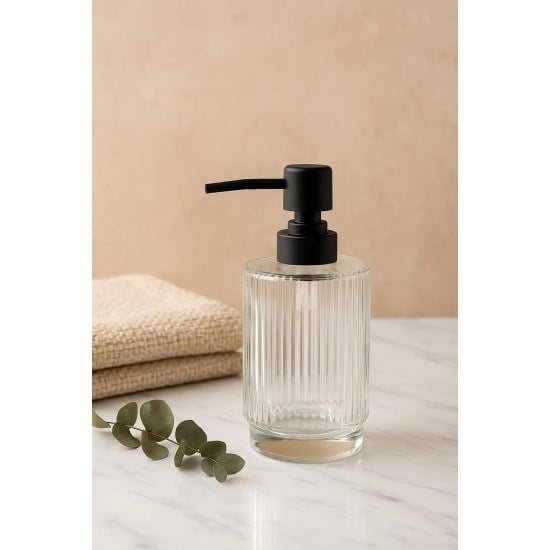Cam Şeffaf Sıvı Sabunluk 200 ml Banyo Lavabo