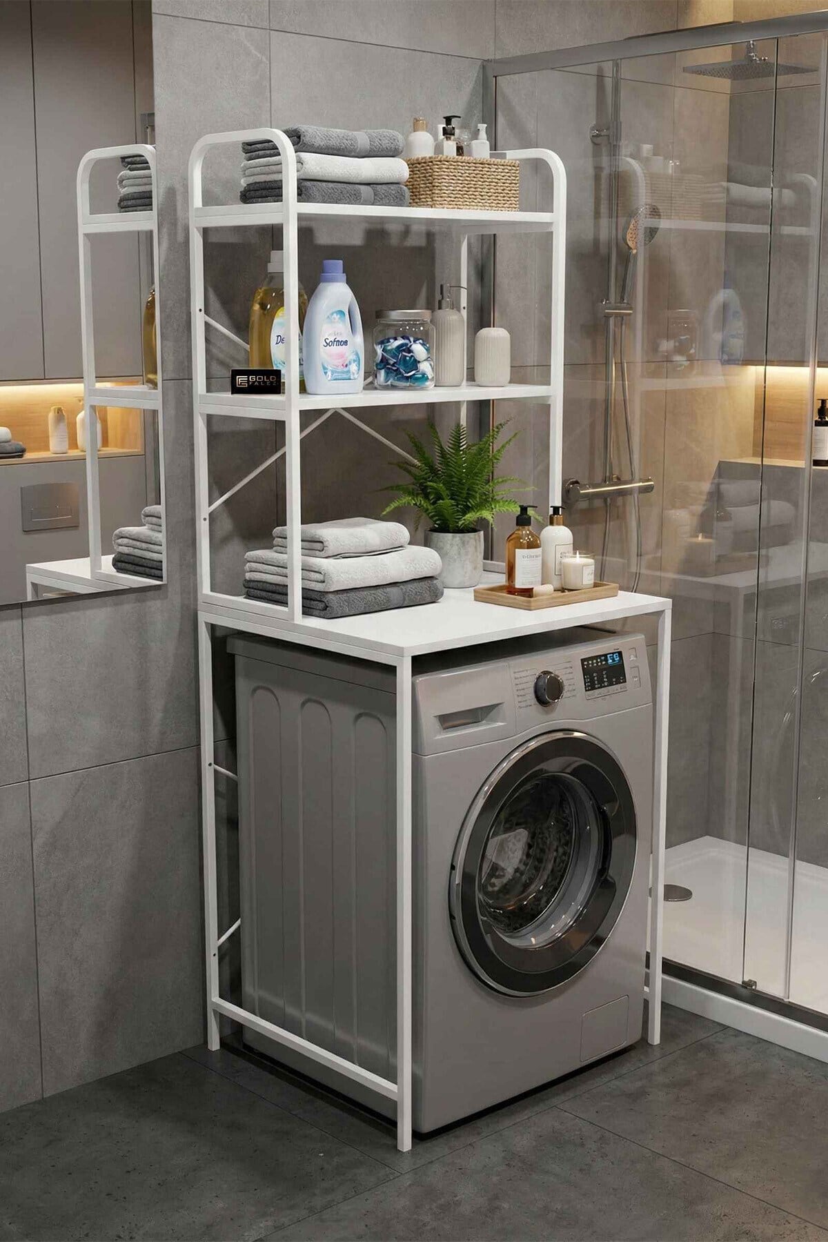 Çamaşır Makinesi Üstü Raf Beyaz 70 cm